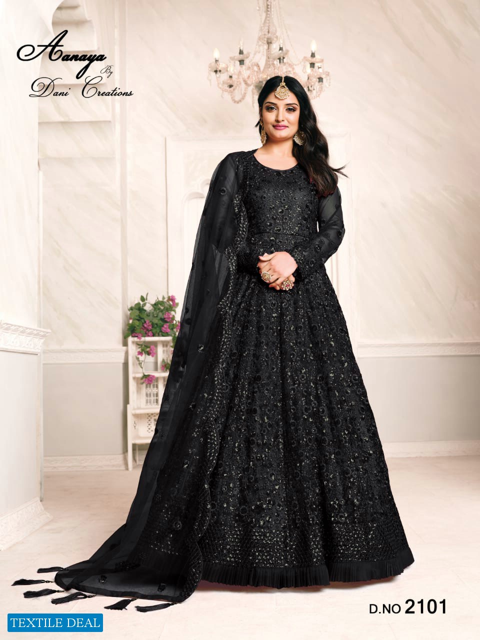 AANAYA VOL 121 BY DANI FASHION NET EMBROIDERY LONG ANARKALI SUITS