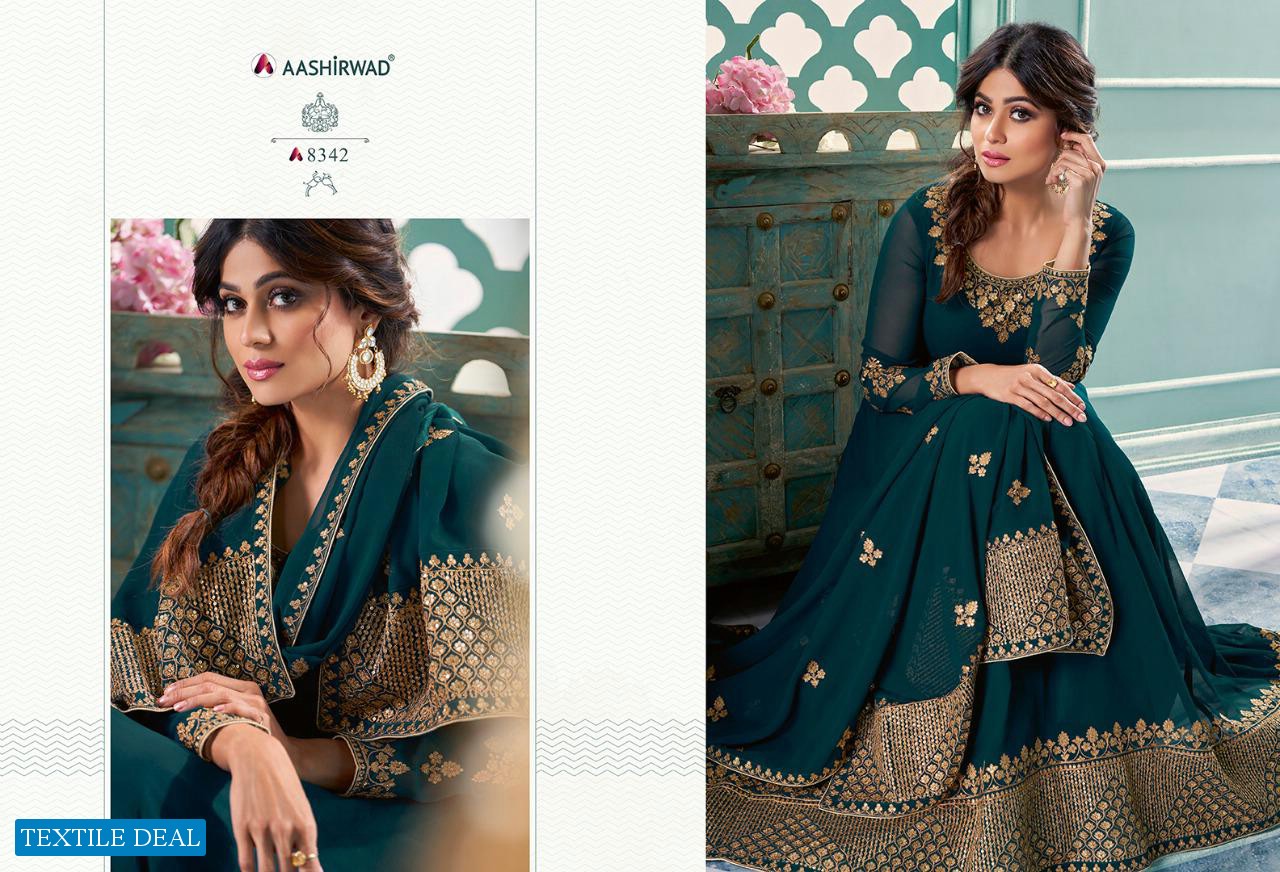 AASHIRWAD SAMAIRA 8338-8342 SERIES ANARKALI DRESSES FOR WOMEN LATEST COLLECTION