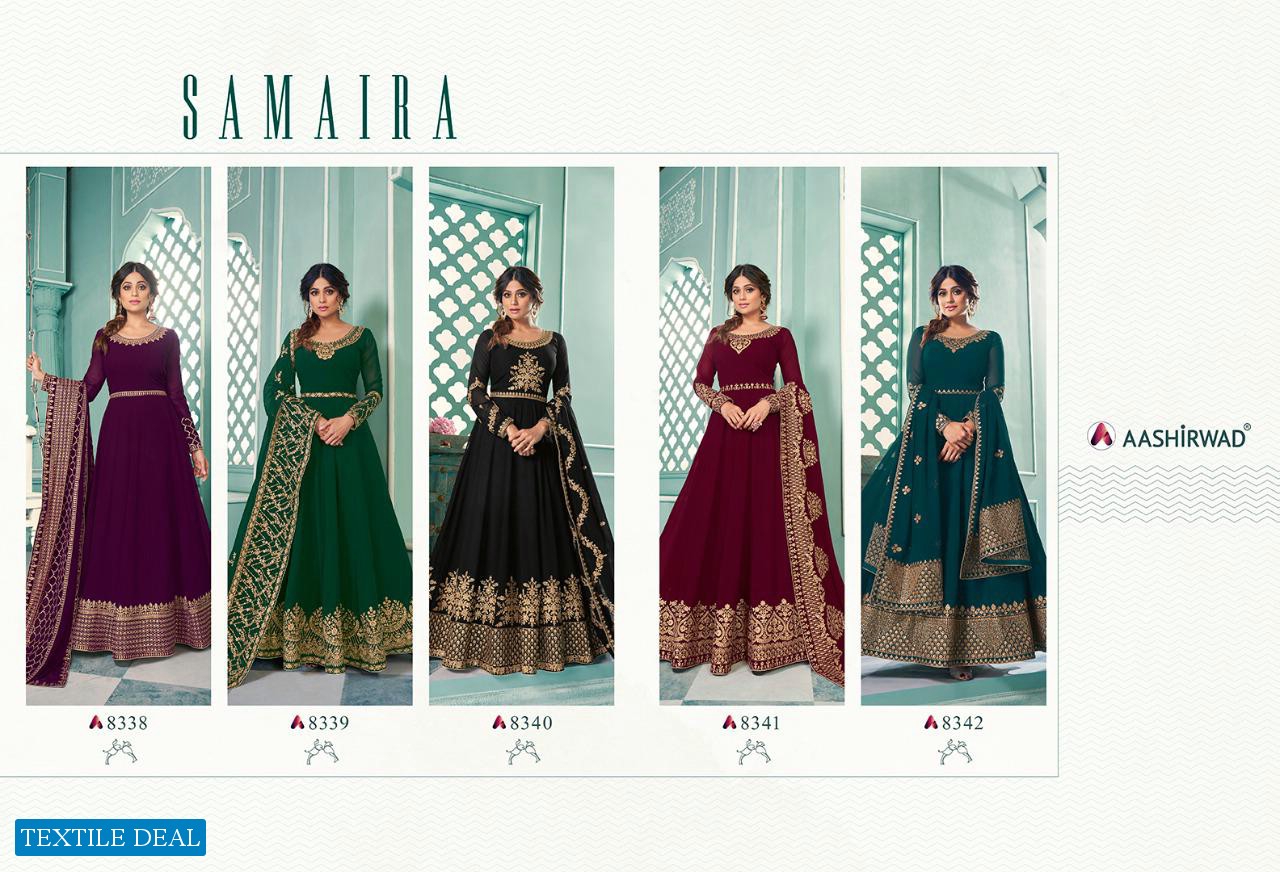 AASHIRWAD SAMAIRA 8338-8342 SERIES ANARKALI DRESSES FOR WOMEN LATEST COLLECTION