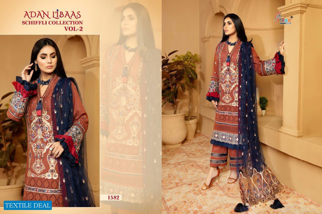 ADAN LIBAAS SCHIFFLI COLLECTION VOL 2 BY SHREE FABS COTTON EMBROIDERY PAKISTANI SUITS