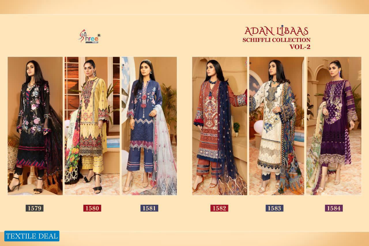 ADAN LIBAAS SCHIFFLI COLLECTION VOL 2 BY SHREE FABS COTTON EMBROIDERY PAKISTANI SUITS