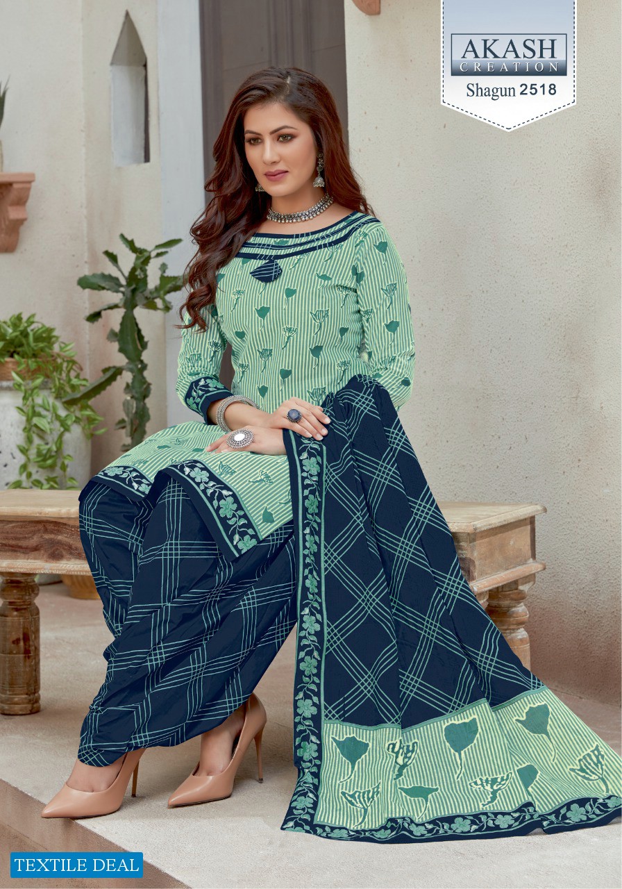 AKASH CREATION PRESENTS SHAGUN VOL 25 COTTON DAILY WEAR DRESS MATERIALS AT LOWEST RATE