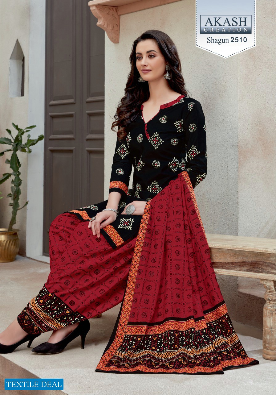 AKASH CREATION PRESENTS SHAGUN VOL 25 COTTON DAILY WEAR DRESS MATERIALS AT LOWEST RATE
