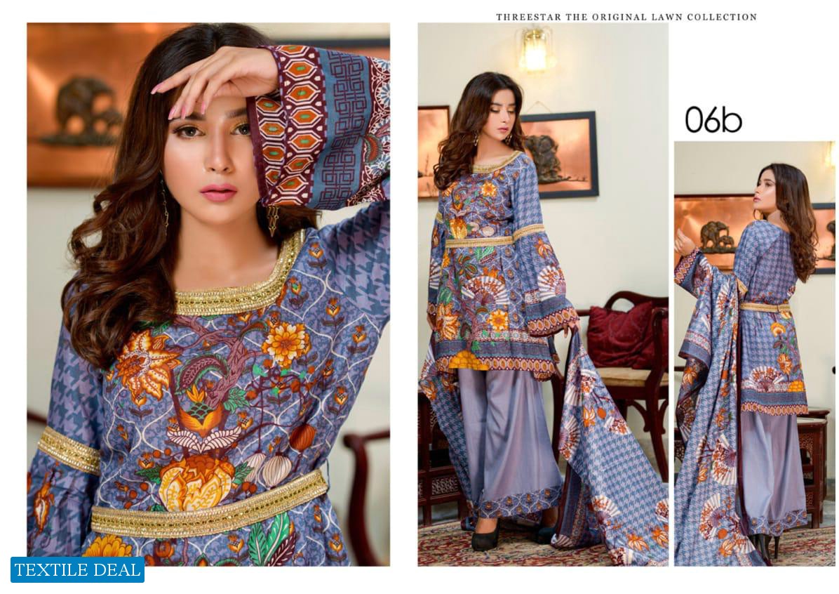 AL DAWOOD THREE STAR ORIGINAL LAWN COLLECTION PAKISTANI PRINTED SUITS