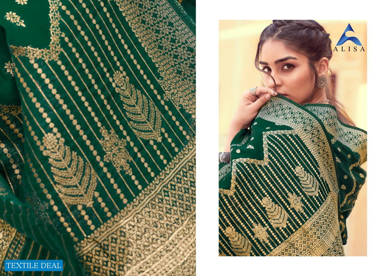 ALISA AKIRA SILK BANARAS JACQUARD PARTY WEAR DESIGNER SALWAR SUIT