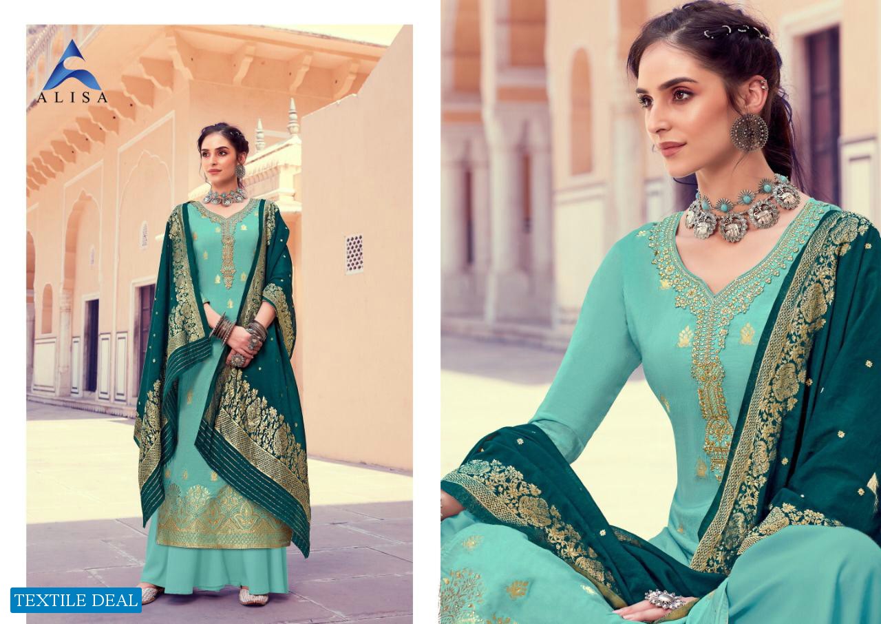 ALISA AKIRA SILK BANARAS JACQUARD PARTY WEAR DESIGNER SALWAR SUIT