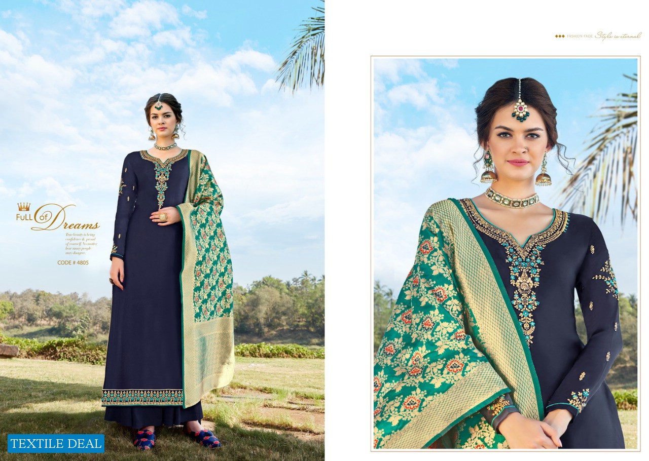 ALISA AMIRA VOL 14 SATIN GEORGETTE SALWAR SUIT WITH BANARAS DUPATTA