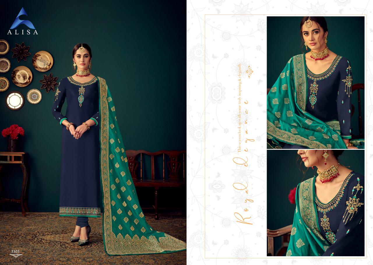 ALISA GUL BANARAS JAM SATIN COTTON EMBROIDERY DRESS COLLECTION
