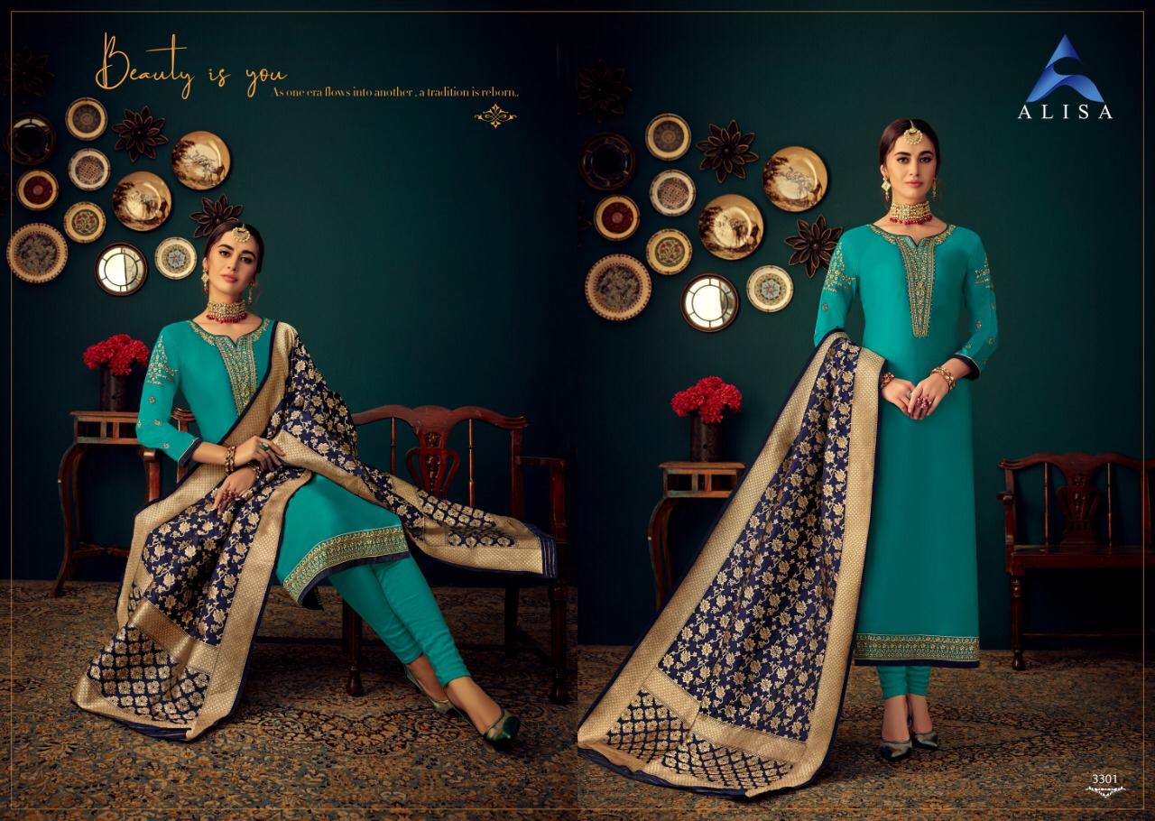 ALISA GUL BANARAS JAM SATIN COTTON EMBROIDERY DRESS COLLECTION