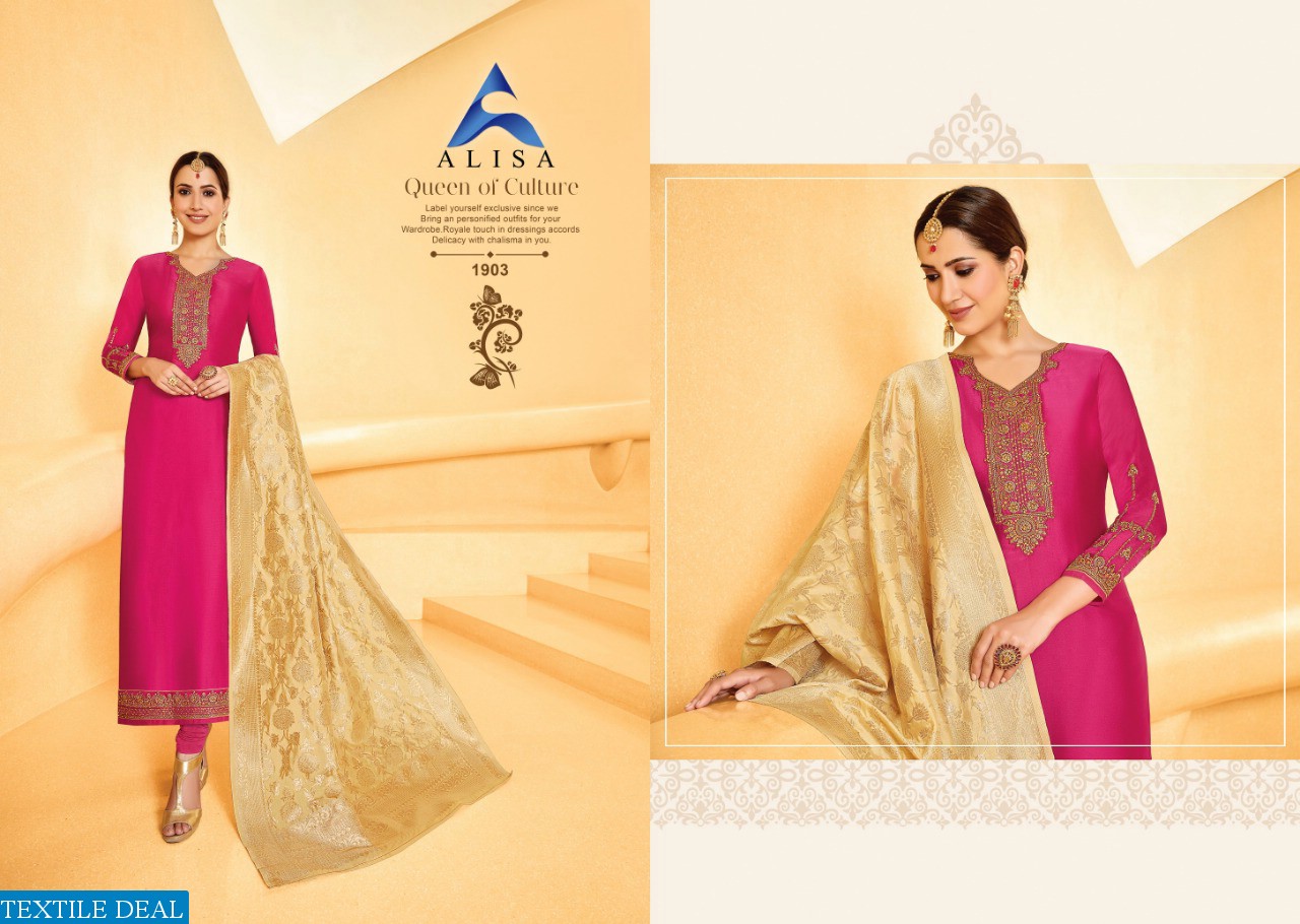 ALISA LAUNCH AMIRA VOL 5 SATIN GEORGETTE EXCLUSIVE SUIT DEALER