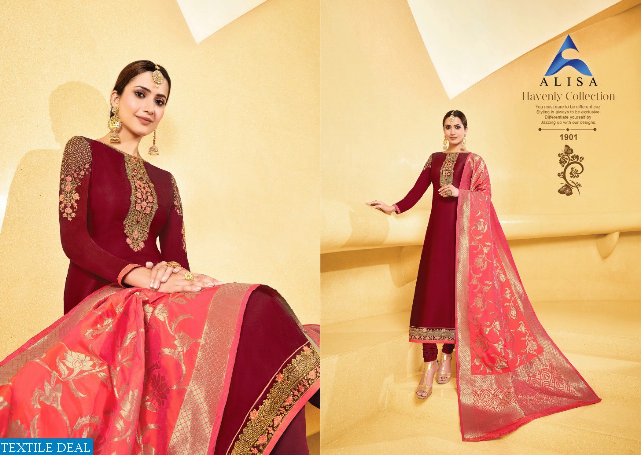 ALISA LAUNCH AMIRA VOL 5 SATIN GEORGETTE EXCLUSIVE SUIT DEALER