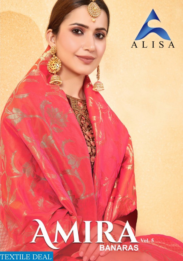 ALISA LAUNCH AMIRA VOL 5 SATIN GEORGETTE EXCLUSIVE SUIT DEALER