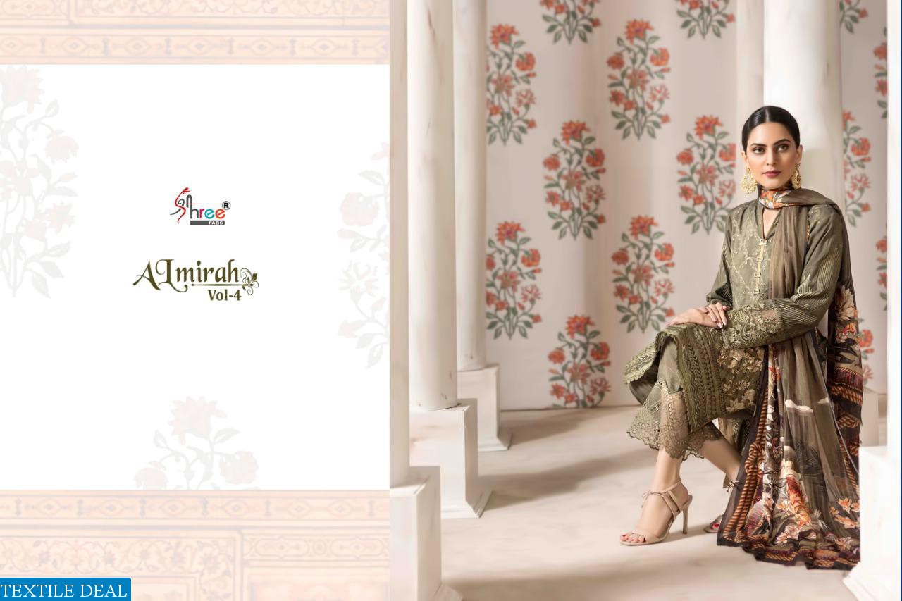 ALMIRAH VOL 4 BY SHREE FABS JAM COTTON EMBROIDERY PAKISTANI SUITS COLLECTION