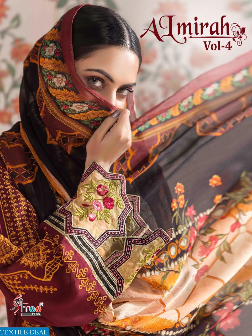 ALMIRAH VOL 4 BY SHREE FABS JAM COTTON EMBROIDERY PAKISTANI SUITS COLLECTION
