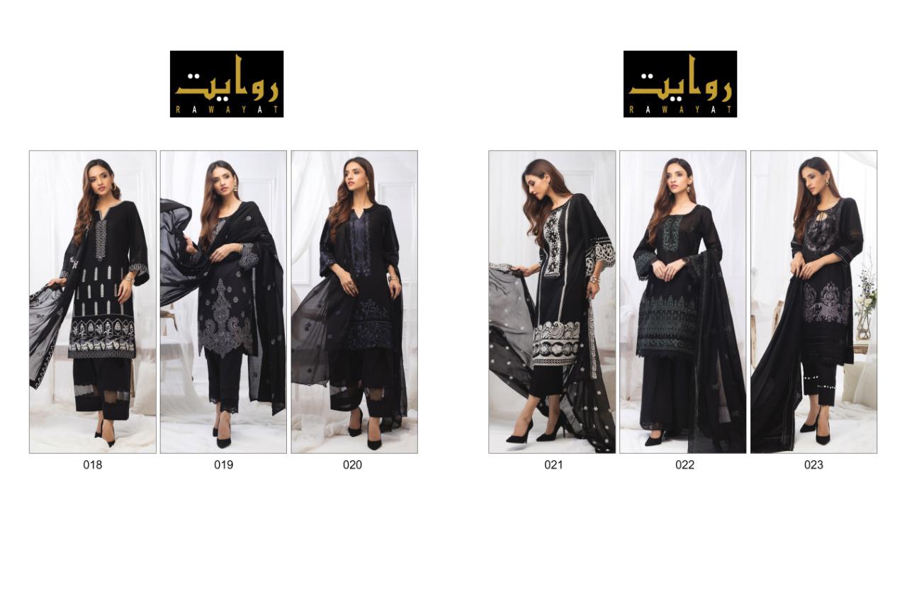 ALZOHAIB BLACK AND WHITE BY RAWAYAT CAMRIC COTTON SELF EMBROIDERY SALWAR SUIT