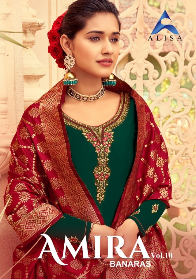 AMIRA VOL 10 BY ALISA SATIN GEORGETTE INDIAN SUITS ONLINE SHOPPING