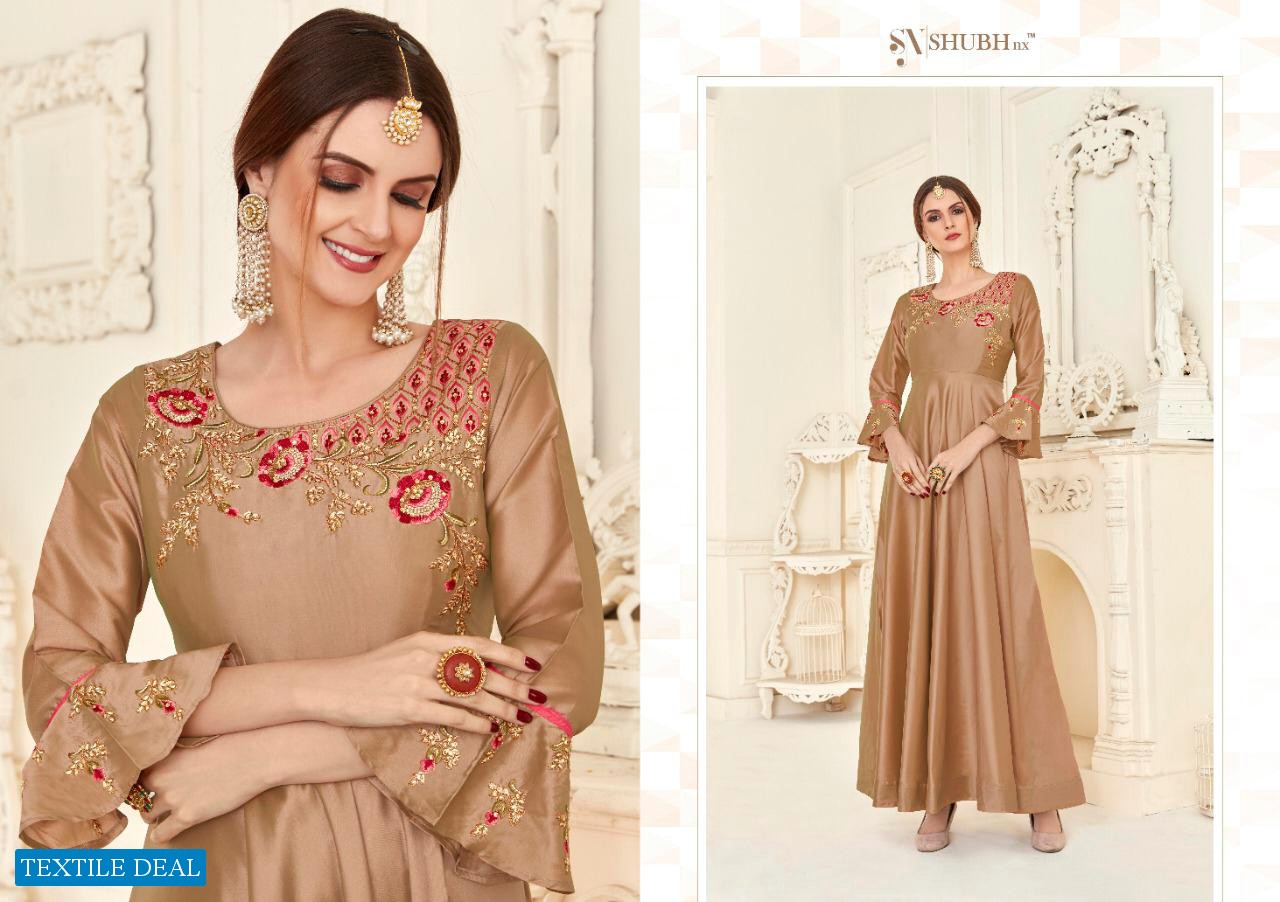 AMORINA BY SHUBH NX SILK EMBROIDERY LONG GOWN COLLECTION