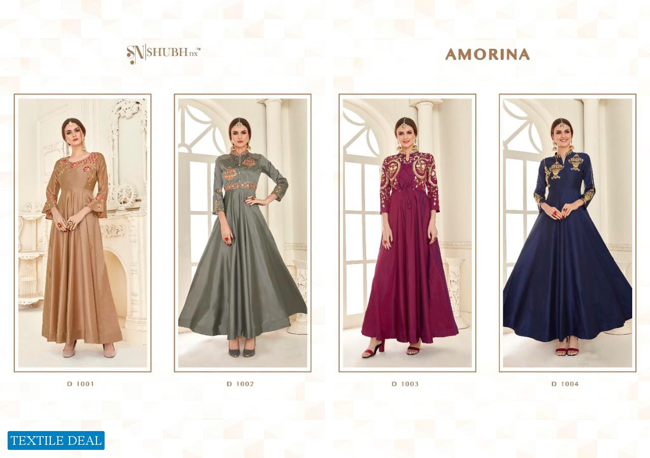 AMORINA BY SHUBH NX SILK EMBROIDERY LONG GOWN COLLECTION