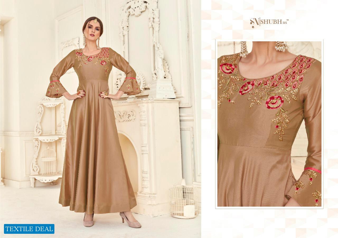 AMORINA BY SHUBH NX SILK EMBROIDERY LONG GOWN COLLECTION