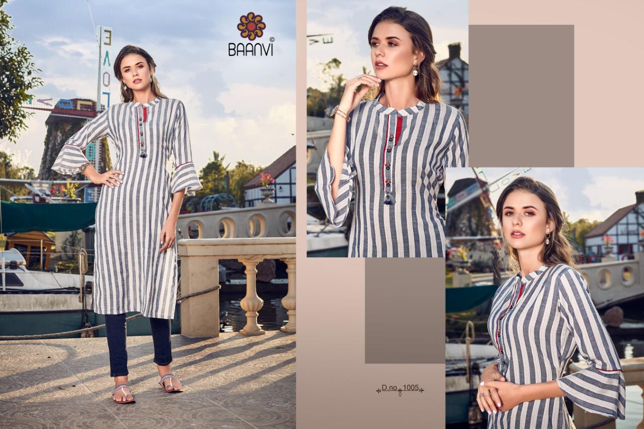 ANIKA VOL 1 BY BAANVI HANDLOOM RAYON WORK KURTIS WHOLESALER