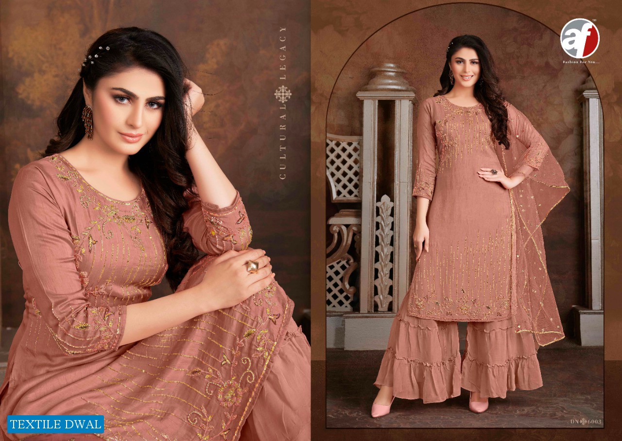 ANJU FAB SHEESHA DESIGNER READYMADE KURTI SHARARA WITH DUPATTA