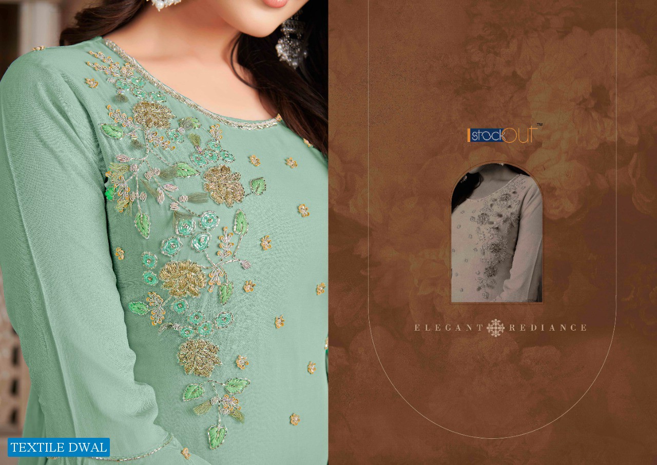 ANJU FAB SHEESHA DESIGNER READYMADE KURTI SHARARA WITH DUPATTA