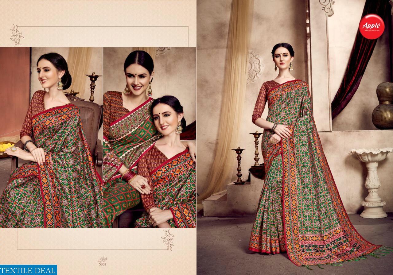 APPLE LAUNCH RAJWADI PATOLA VOL 1 SILK DIGITAL PRINT FORMAL WEAR SAREE SELLER