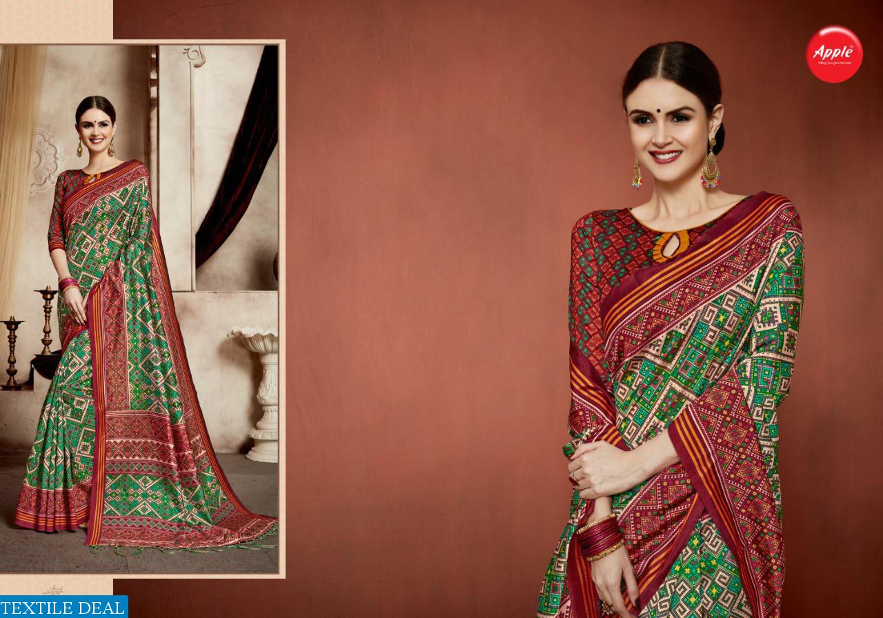 APPLE LAUNCH RAJWADI PATOLA VOL 1 SILK DIGITAL PRINT FORMAL WEAR SAREE SELLER