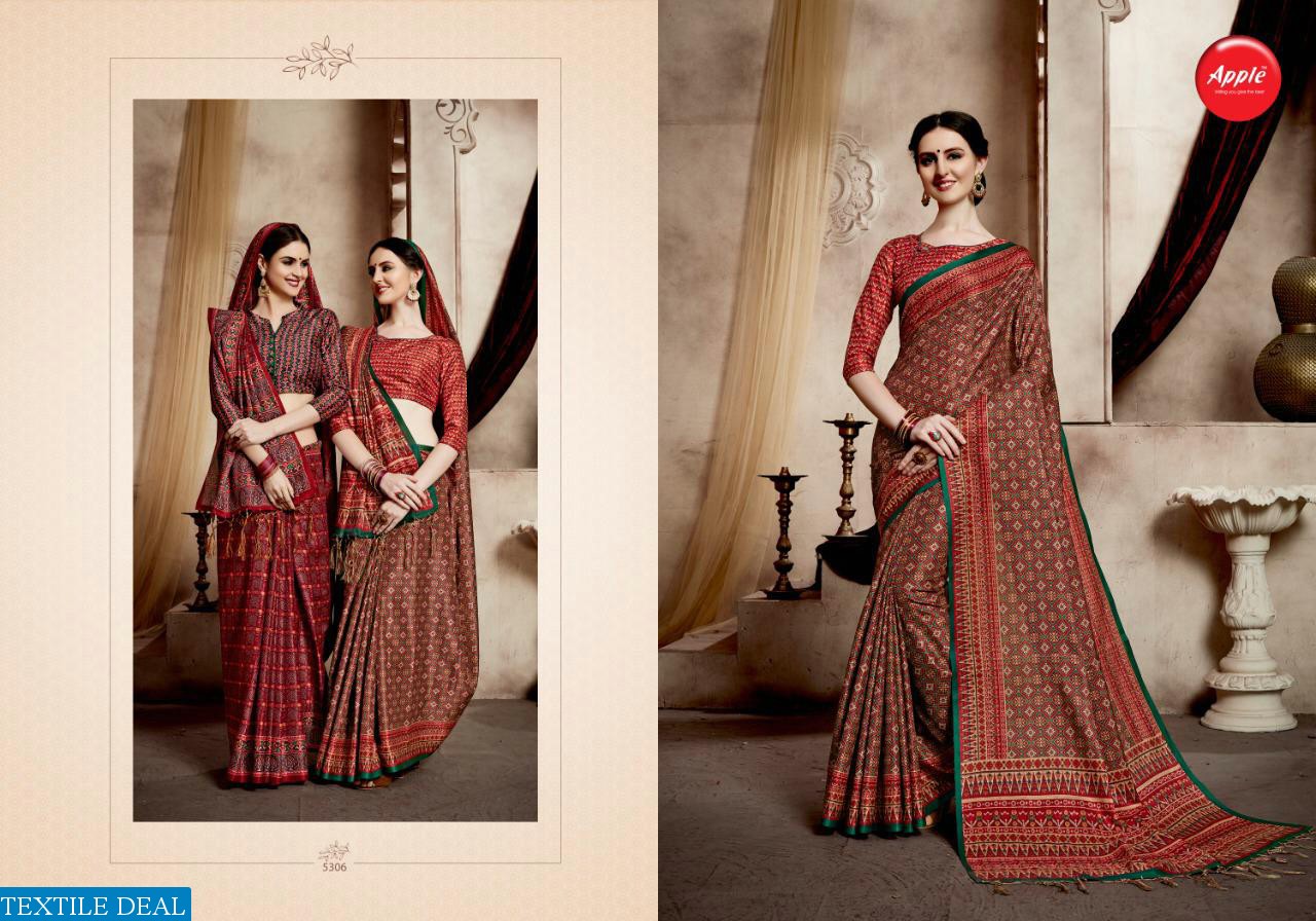 APPLE LAUNCH RAJWADI PATOLA VOL 1 SILK DIGITAL PRINT FORMAL WEAR SAREE SELLER
