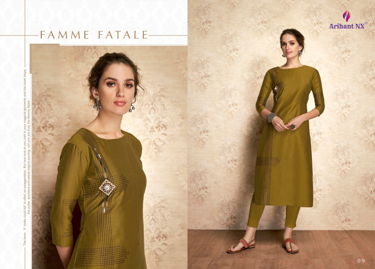 ARIHANT CLAIRE VISCOSE SILK CASUAL WEAR LONG KURTI WHOLESALER