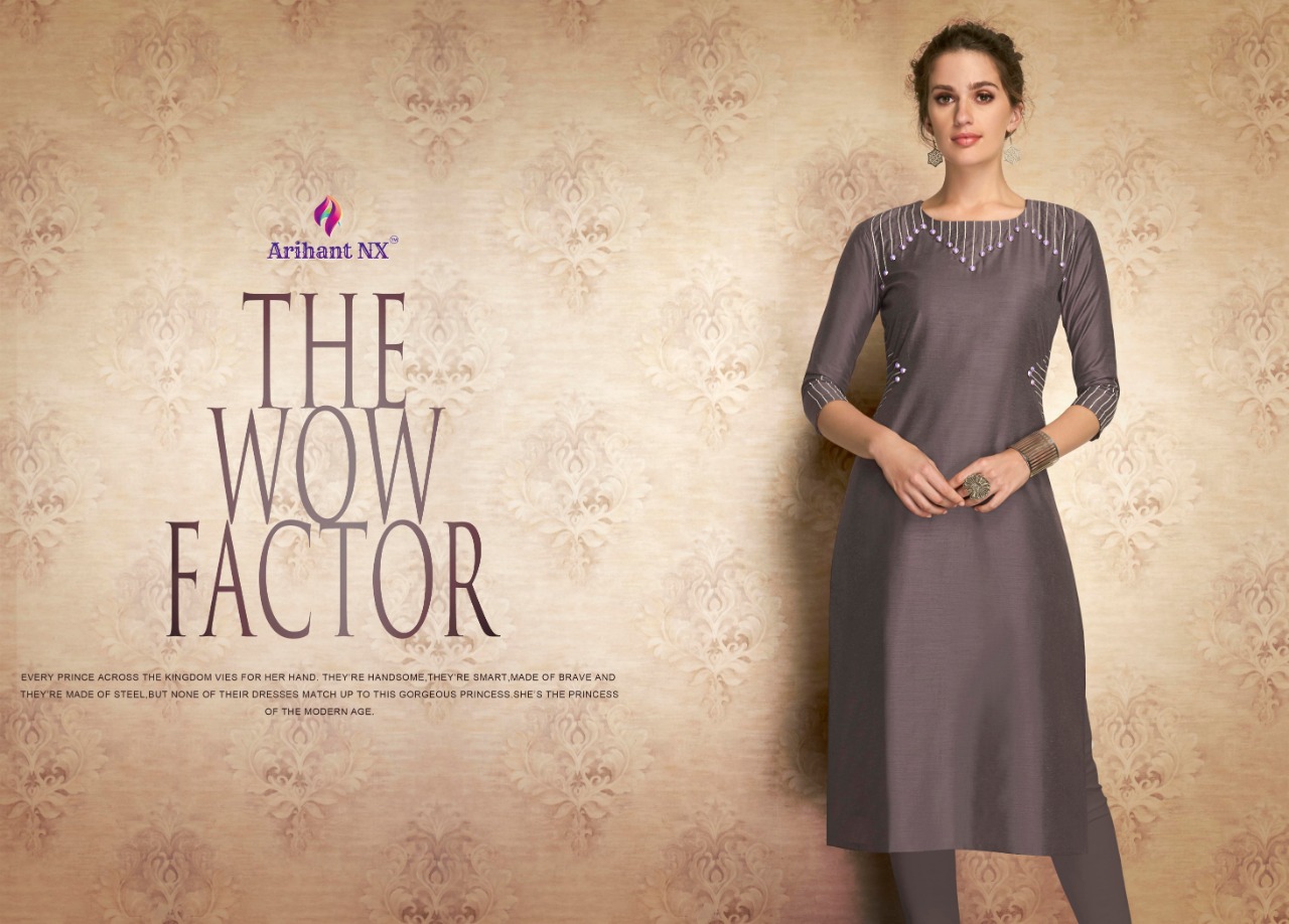 ARIHANT CLAIRE VISCOSE SILK CASUAL WEAR LONG KURTI WHOLESALER