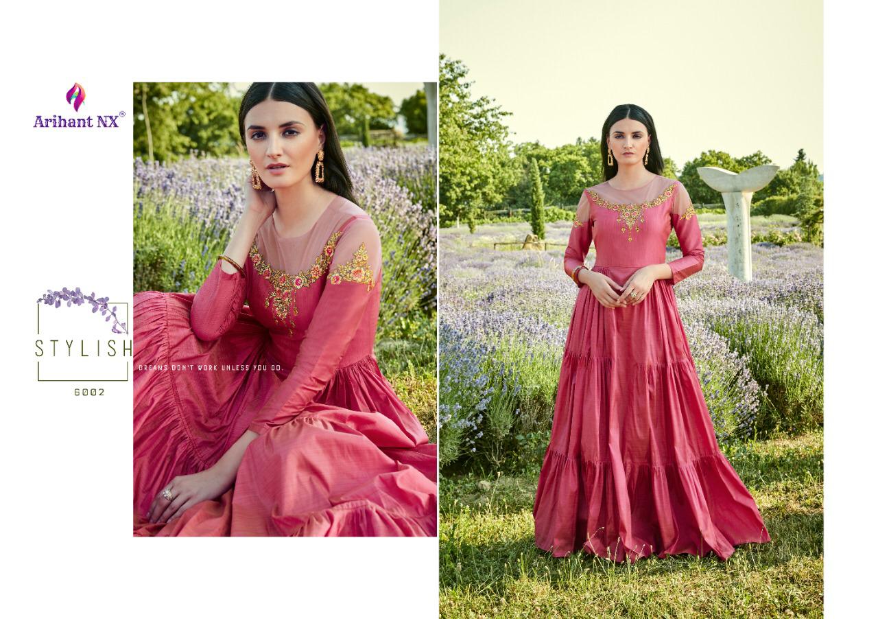 ARIHANT FIZA SILK COTTON FANCY LONG GOWN COLLECTION
