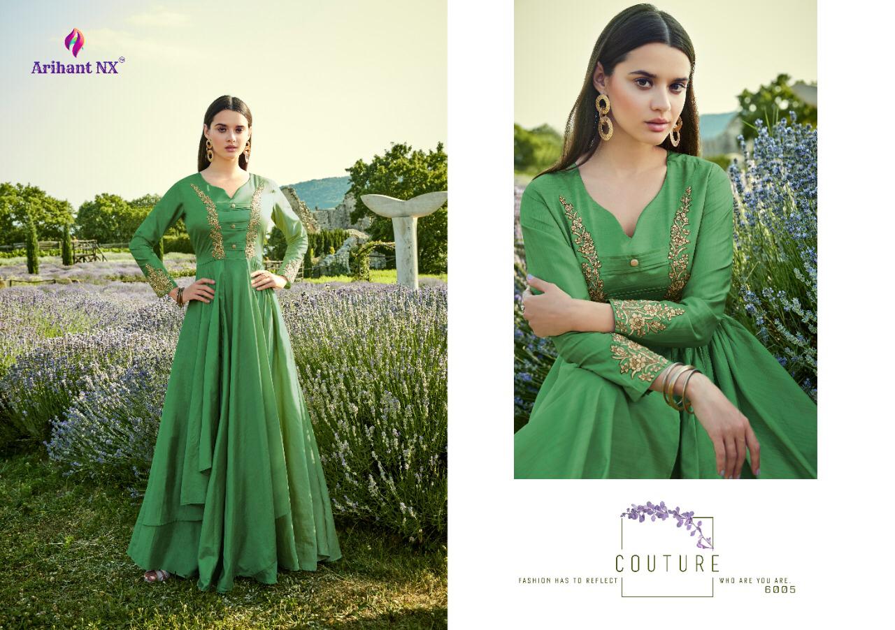 ARIHANT FIZA SILK COTTON FANCY LONG GOWN COLLECTION