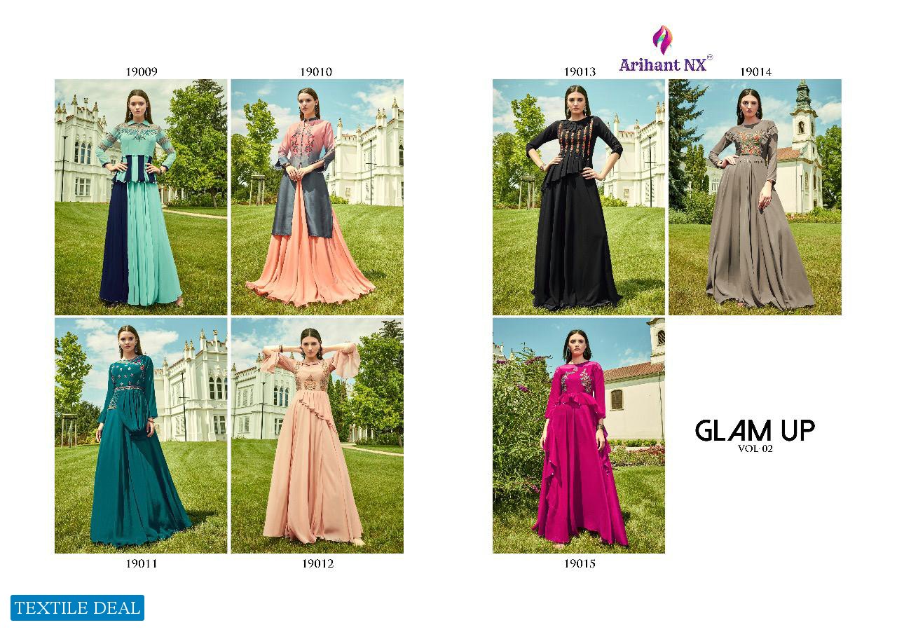 ARIHANT GLAM UP VOL 2 BY VAMIKA GEORGETTE LONG GOWN PARTY WEAR KURTI