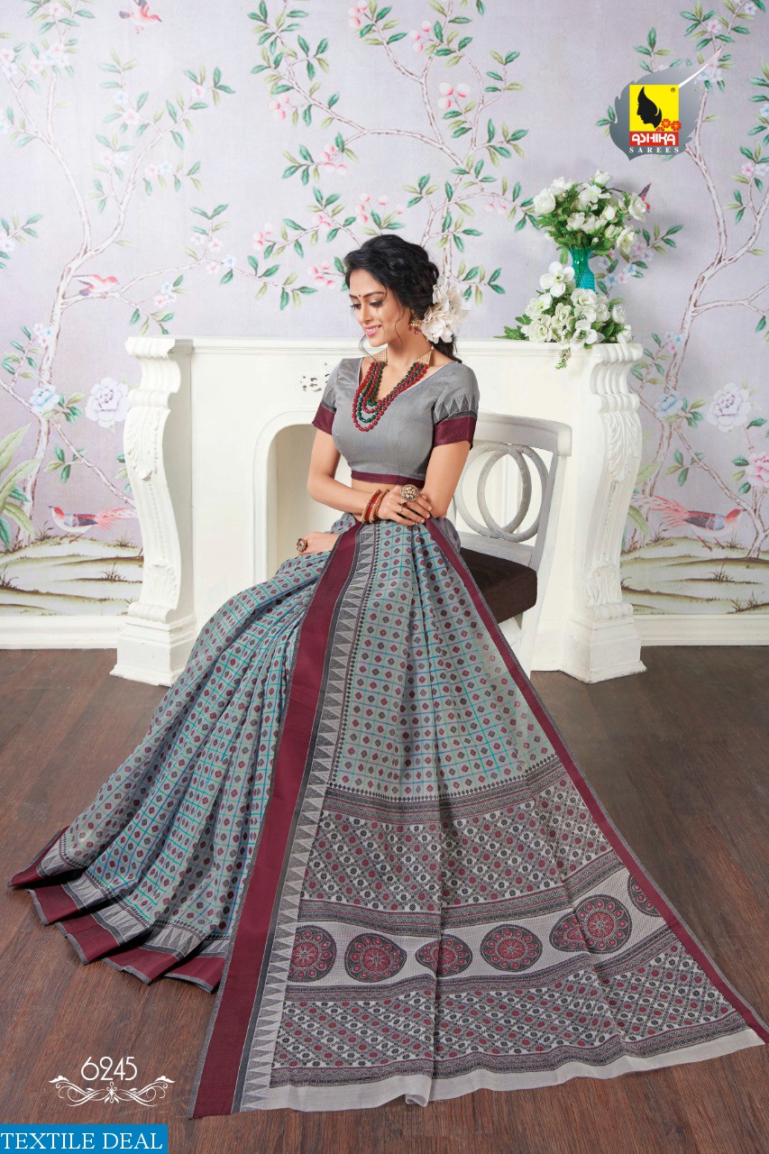 ASHIKA SAREE CRYSTAL VOL 7 GADWAL COTTON CASUAL WEAR SAREE WHOLESALE EXPORTER