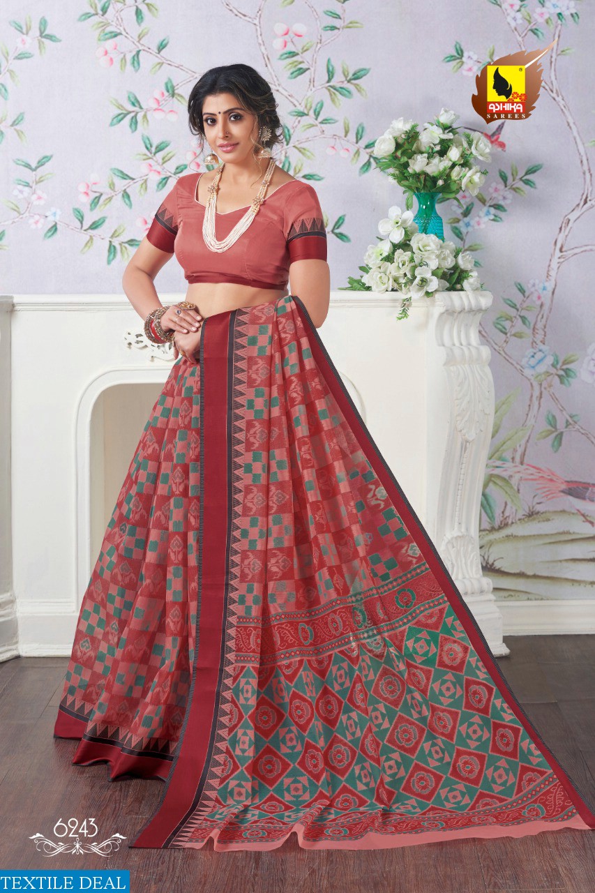 ASHIKA SAREE CRYSTAL VOL 7 GADWAL COTTON CASUAL WEAR SAREE WHOLESALE EXPORTER