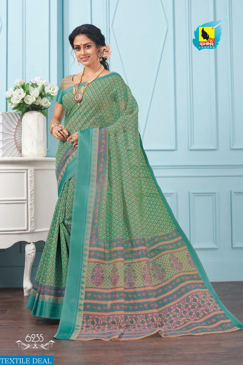 ASHIKA SAREE CRYSTAL VOL 7 GADWAL COTTON CASUAL WEAR SAREE WHOLESALE EXPORTER