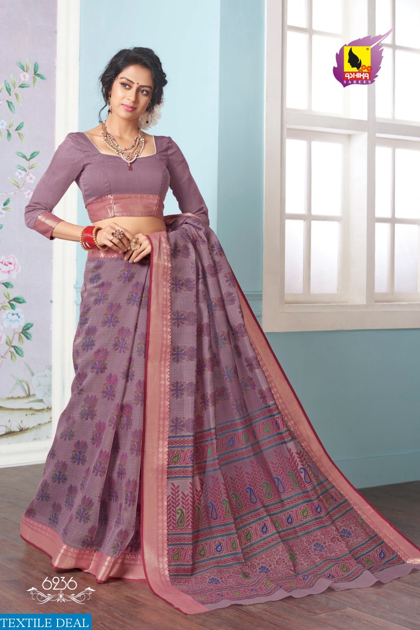 ASHIKA SAREE CRYSTAL VOL 7 GADWAL COTTON CASUAL WEAR SAREE WHOLESALE EXPORTER