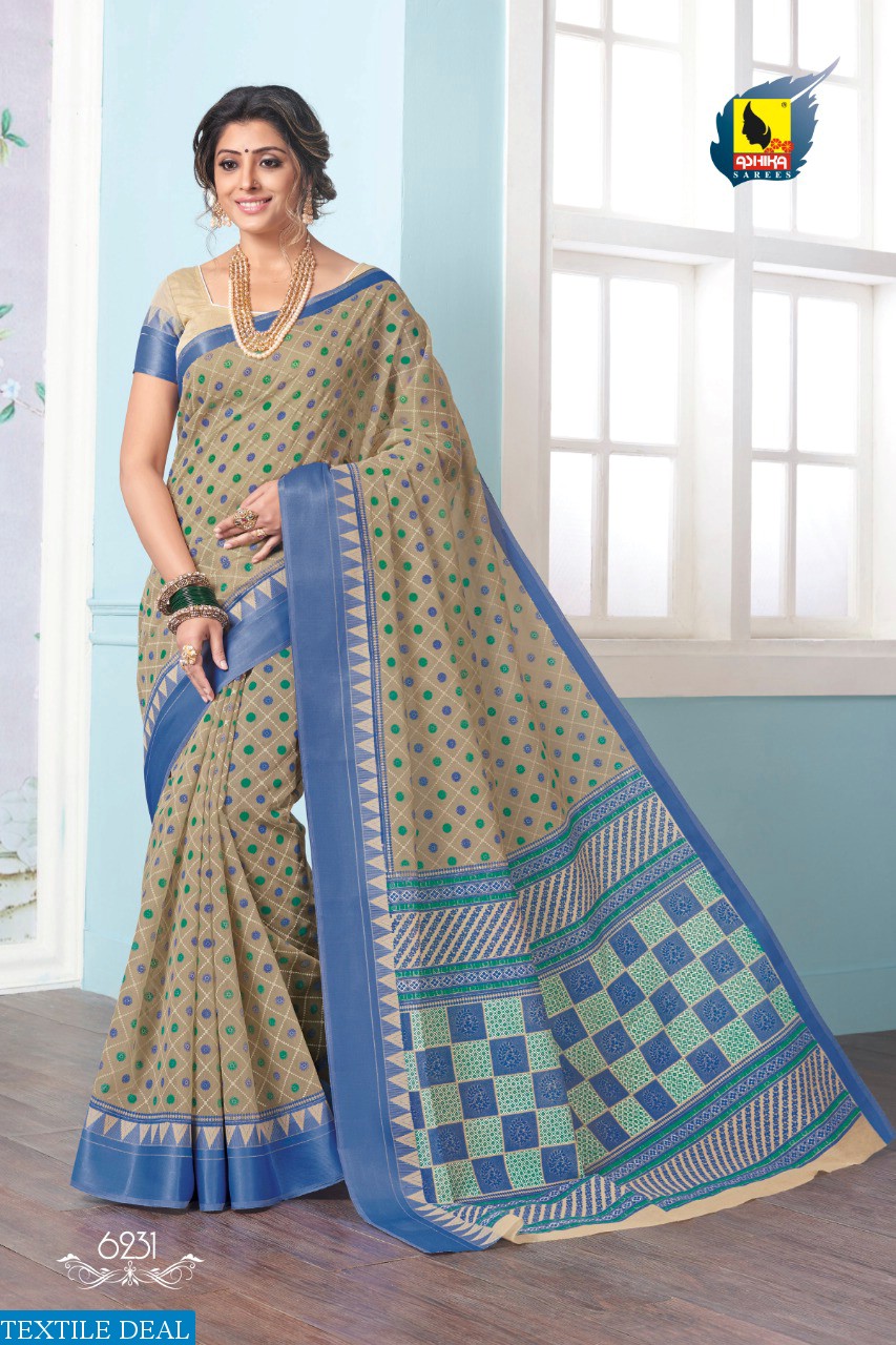 ASHIKA SAREE CRYSTAL VOL 7 GADWAL COTTON CASUAL WEAR SAREE WHOLESALE EXPORTER