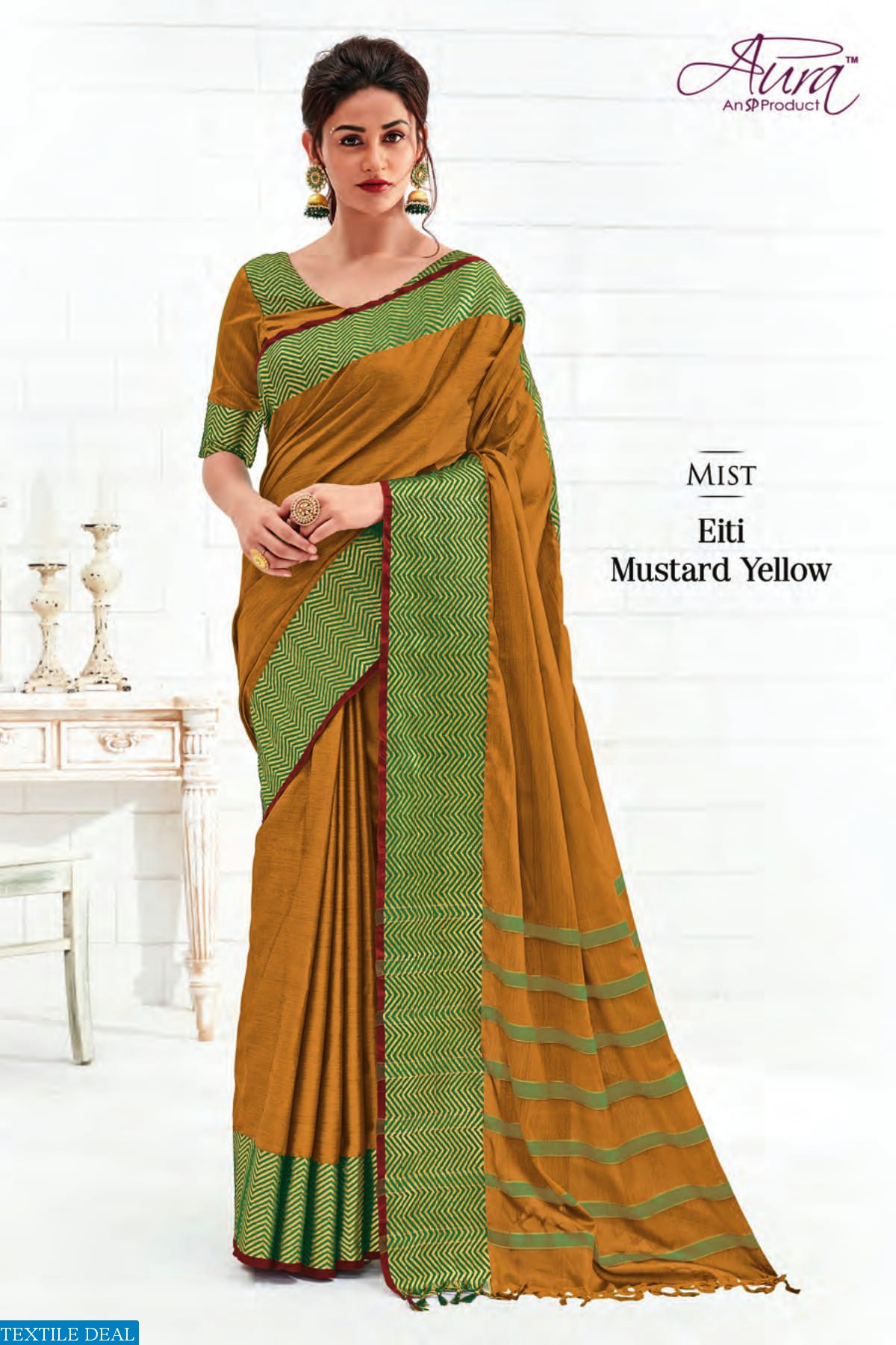 AURA SAREE EITI COTTON SILK SAREES WHOLESALERS IN SURAT MARKET