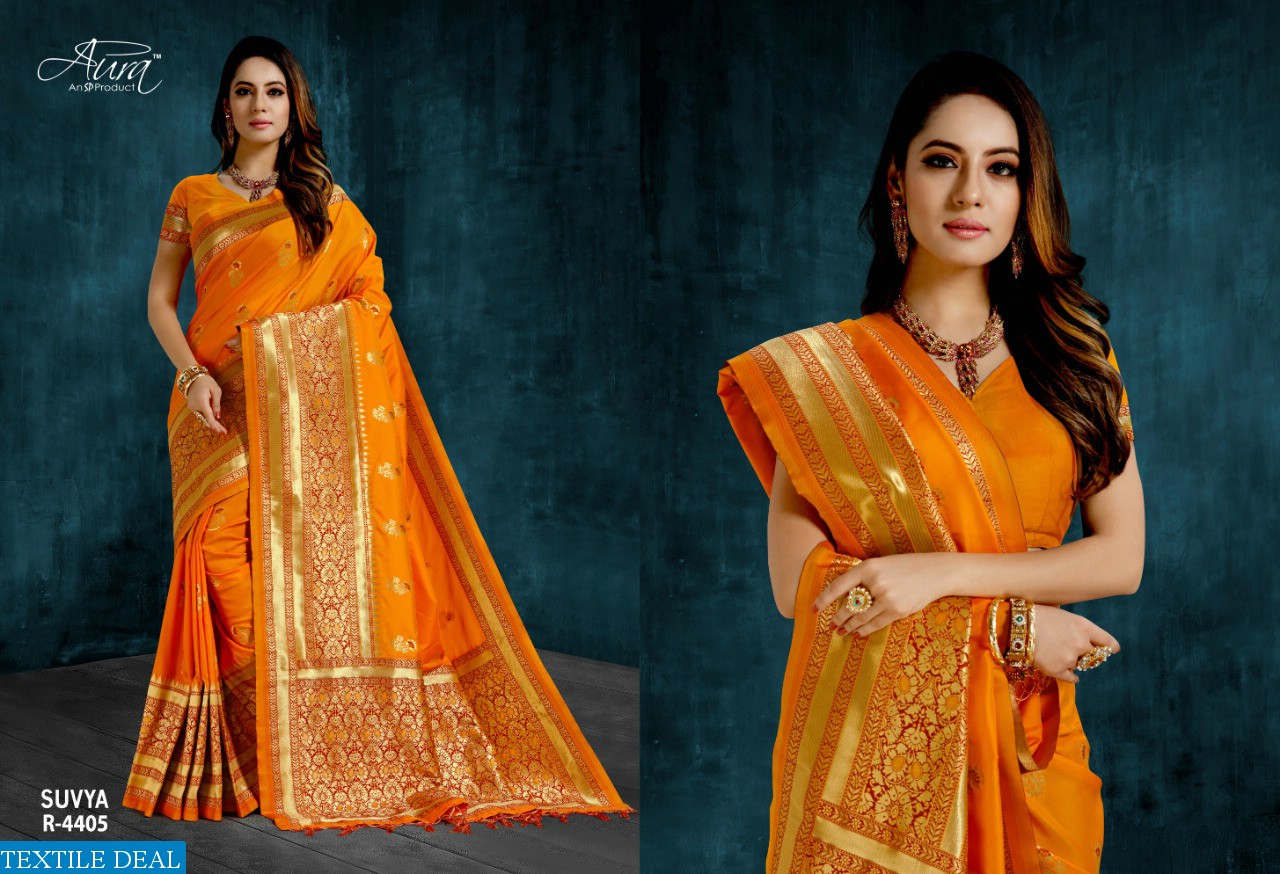 AURA SAREE LAUNCH SUVYA SILK PARTY WEAR SAREE ONLINE SHOPPING DEALER