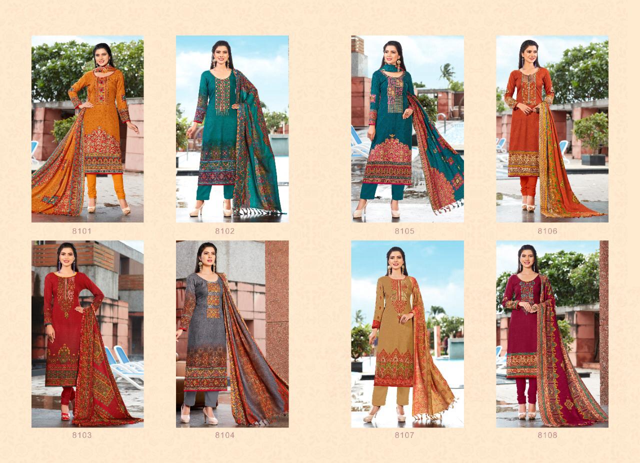 AVANI BY KSM KOTHARI PASHMINA PRINT WITH EMBROIDERY WINTER DRESS MATERIAL