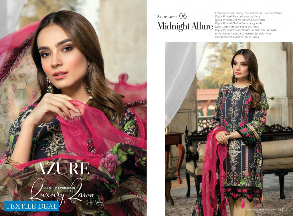 AZURE LUXURY LAWN PREMIUM EMBROIDERED EID SPECIAL COLLECTION 2020