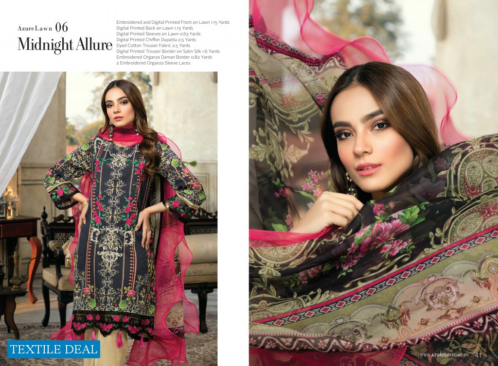 AZURE LUXURY LAWN PREMIUM EMBROIDERED EID SPECIAL COLLECTION 2020