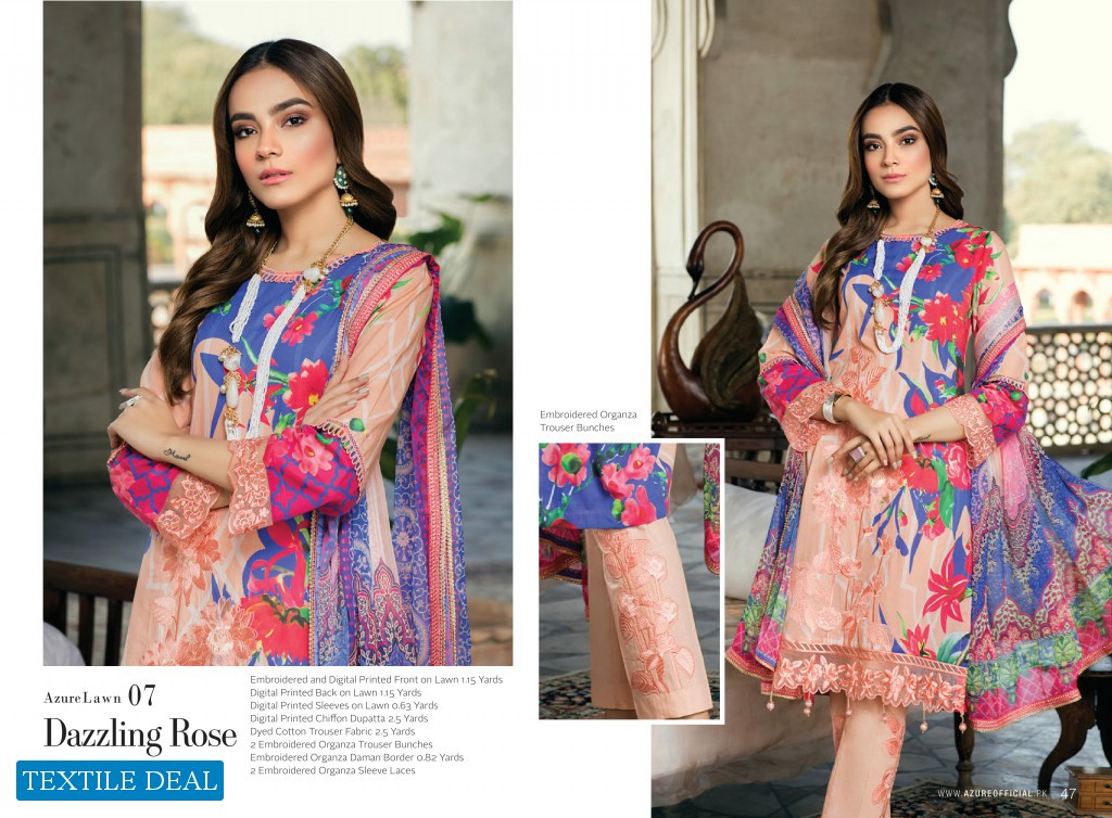 AZURE LUXURY LAWN PREMIUM EMBROIDERED EID SPECIAL COLLECTION 2020