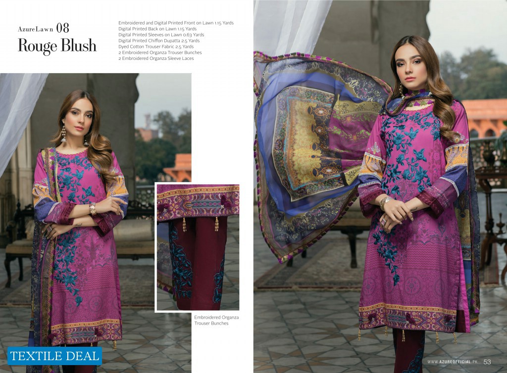 AZURE LUXURY LAWN PREMIUM EMBROIDERED EID SPECIAL COLLECTION 2020