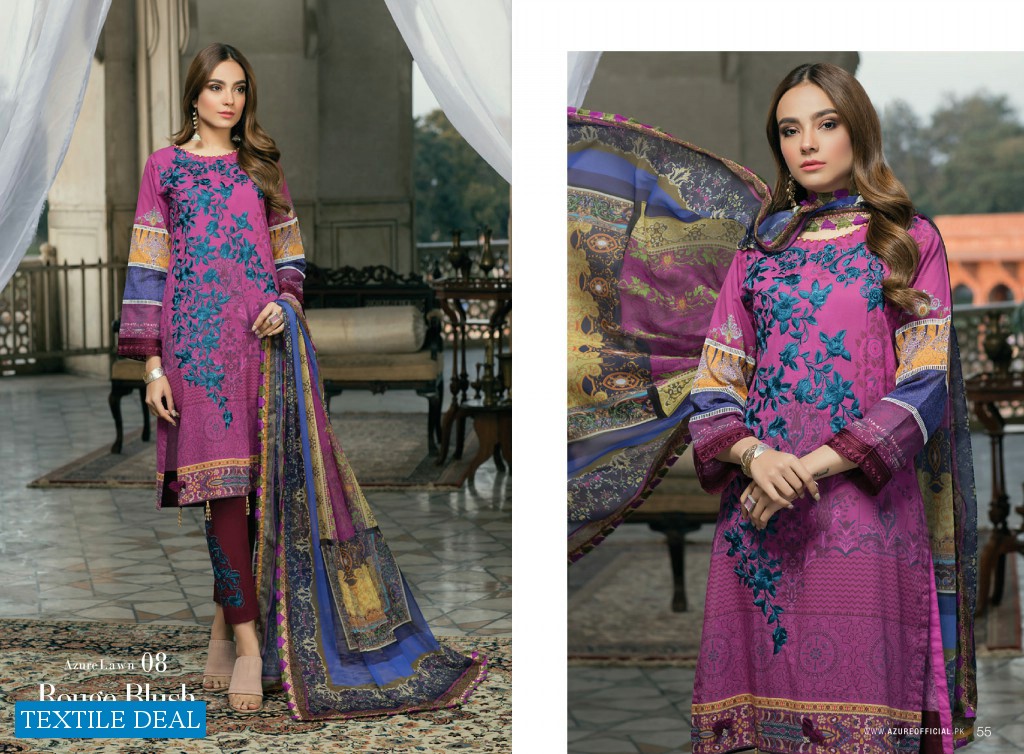 AZURE LUXURY LAWN PREMIUM EMBROIDERED EID SPECIAL COLLECTION 2020
