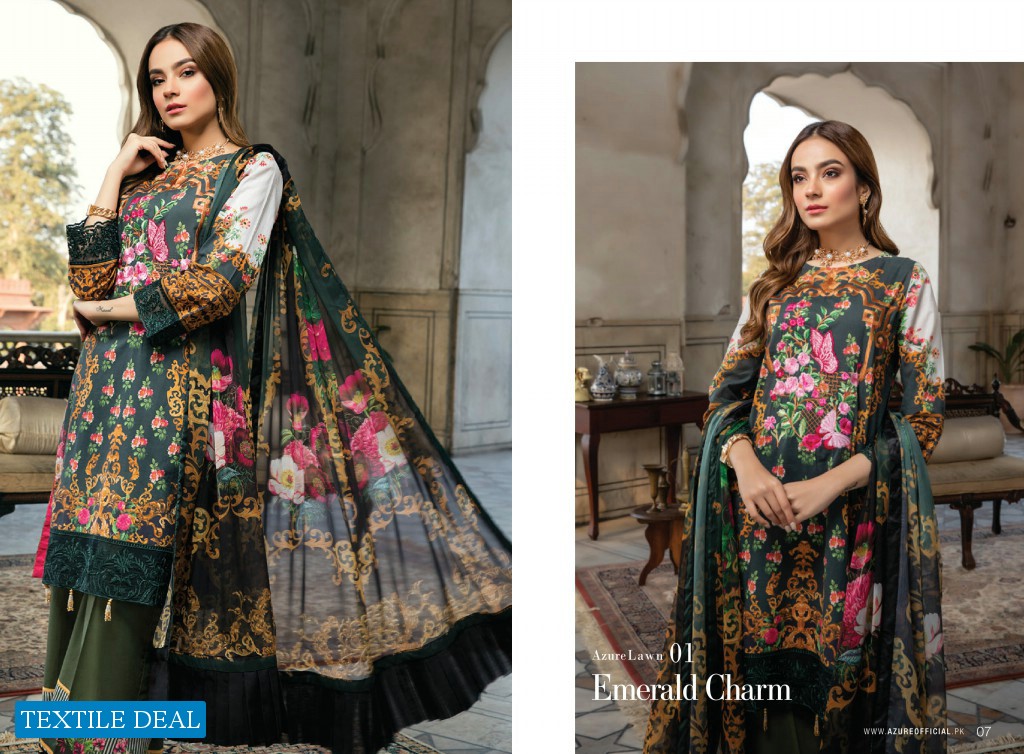 AZURE LUXURY LAWN PREMIUM EMBROIDERED EID SPECIAL COLLECTION 2020