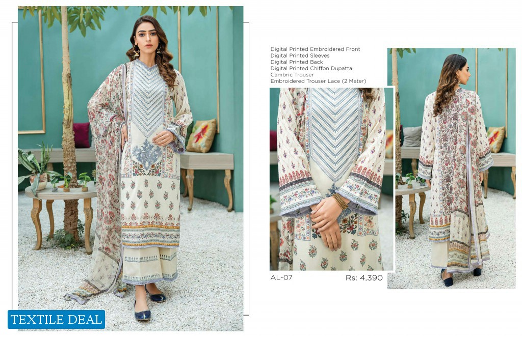 Aabyaan Luxury Lawn 2021 Wholesale Embroidered Pakistani Dress