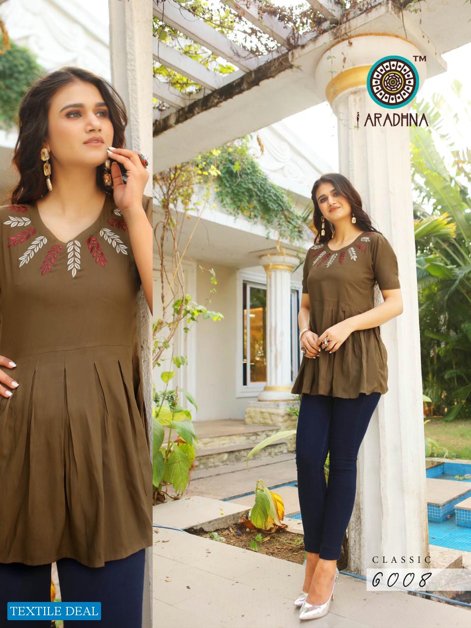 Aaradhna Classic Vol-6 Wholesale Full Stitch Reyon Kurtis